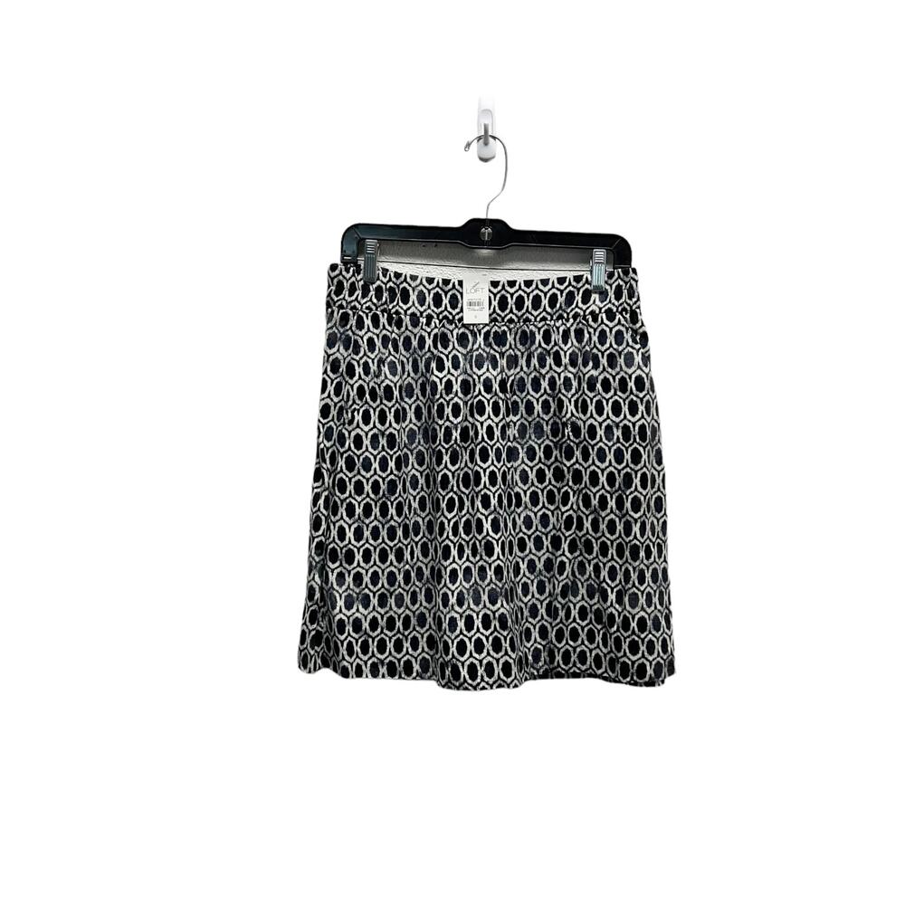 Ann Taylor Loft Ikat Pattern A-Line Skirt Black White‎ size small